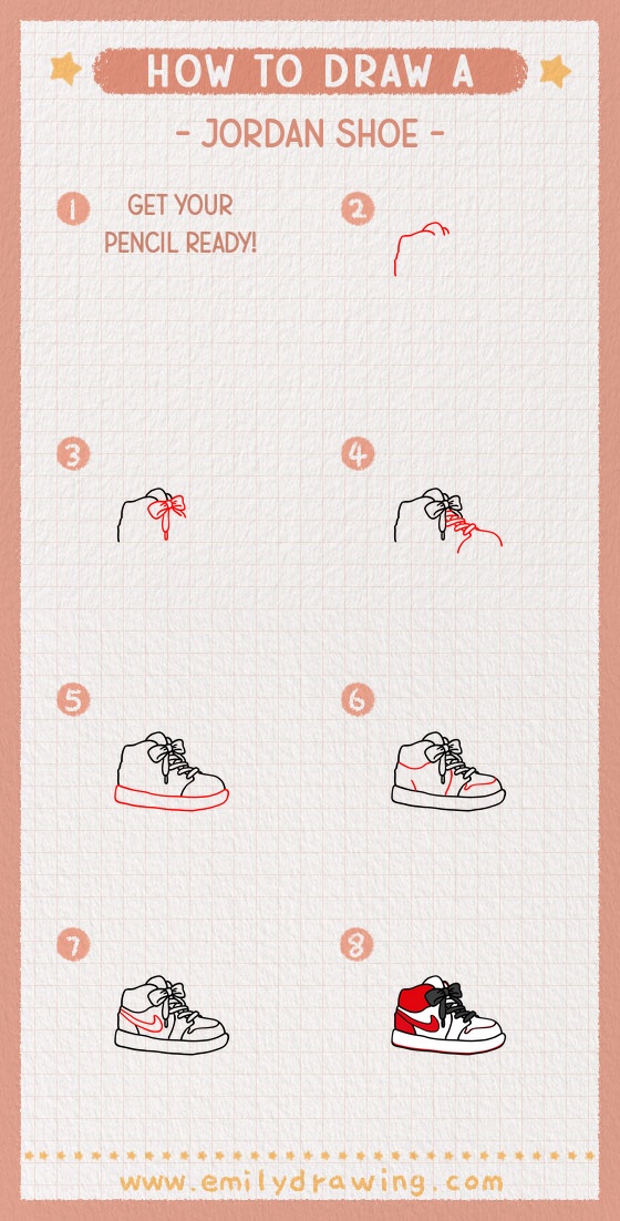 how to draw a jordan shoe pinterest pin